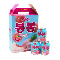 海太桃汁韩国进口饮料果肉果粒果汁饮品238ml*12/盒 